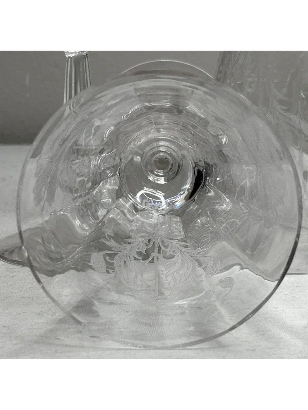 Tiffin-Franciscan Crystal Flanders Clear Stem 15024-024 Water Goblets set of 6